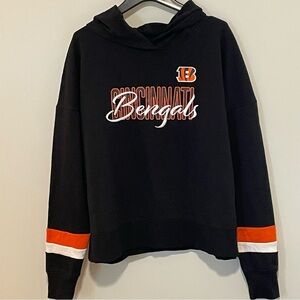 Cinn Bengals Black Hoodie with Orange and White Sleeve Detail Item # 11223